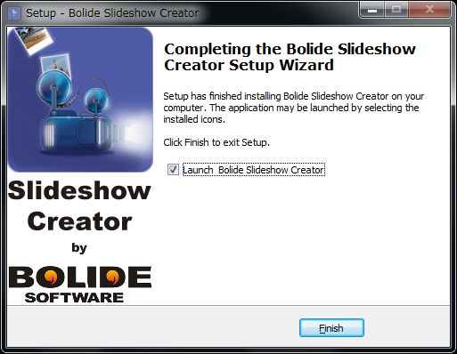 Bolide Slideshow Creatorインストール完了