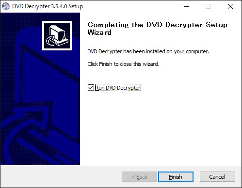 DVD Decrypter windows10インストール完了